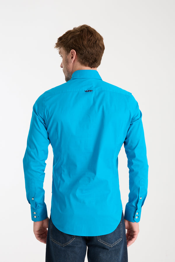 Chemise Homme Donatello Iconic Popelin Stretch Bleu clair