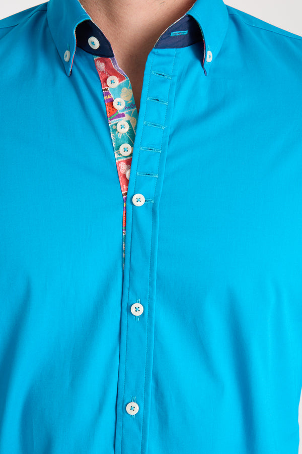 Chemise Homme Donatello Iconic Popelin Stretch Bleu clair
