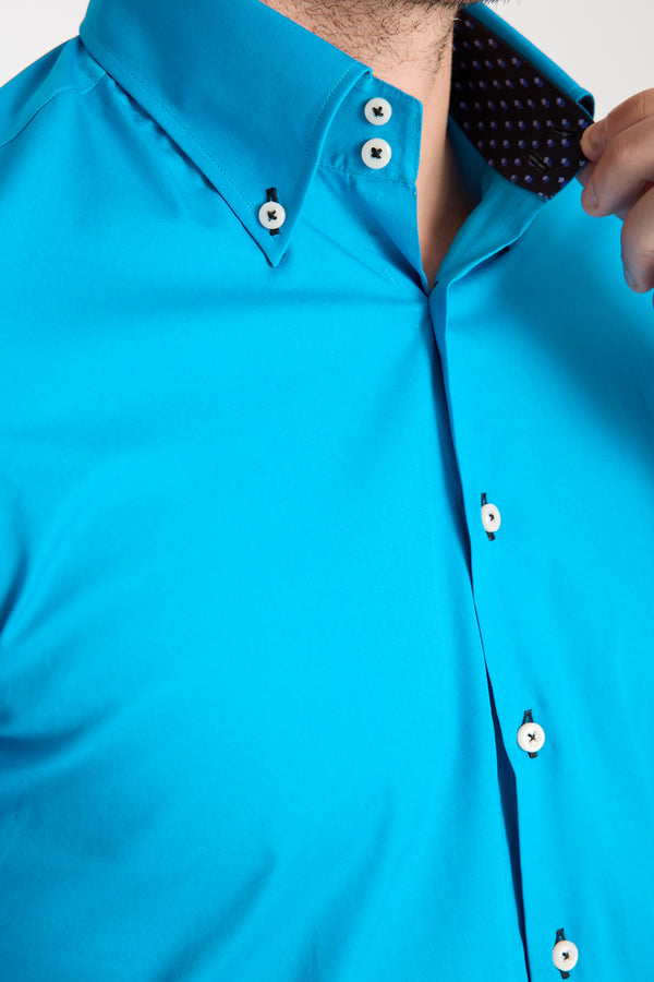 Chemise Homme Donatello Iconic Popelin Stretch Bleu clair