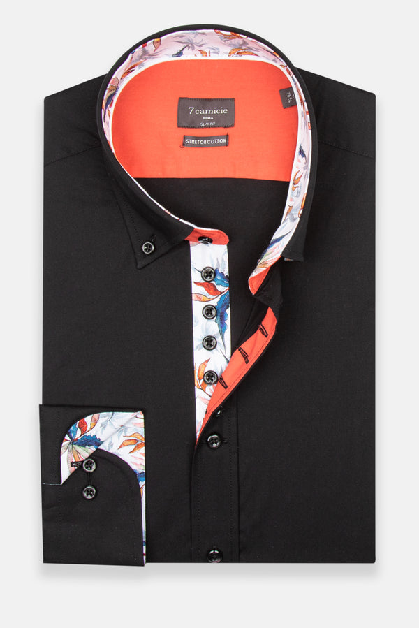 Camisa Hombre Donatello Iconic Popelin Stretch Negro