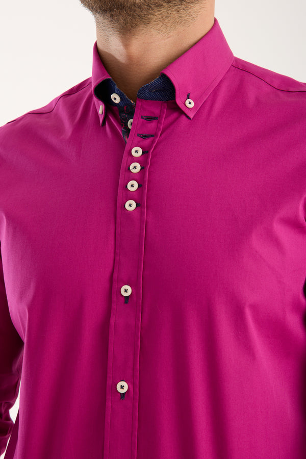 Camicia Uomo Donatello Iconic Popelin Stretch Viola