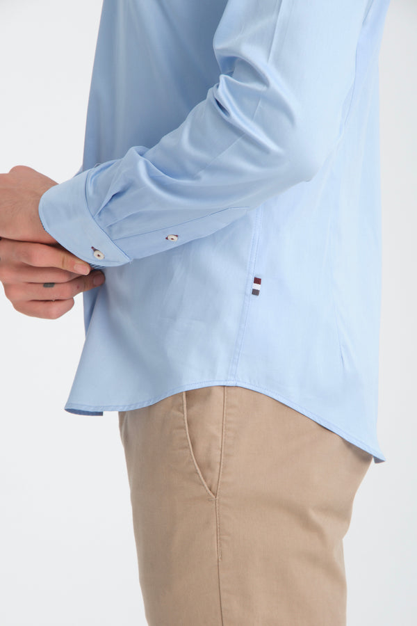 Chemise Homme Iconic Satin Bleu clair
