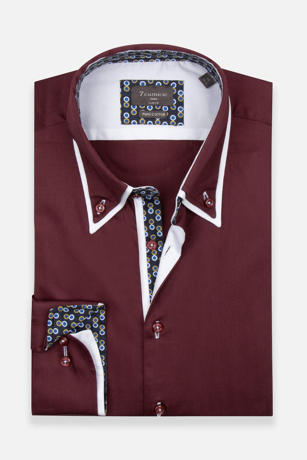 Iconic Herren Hemd Satin Rot
