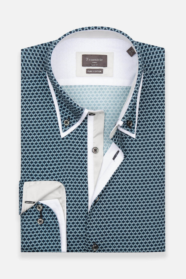 Camicia Uomo Iconic Twill Nero Bianco