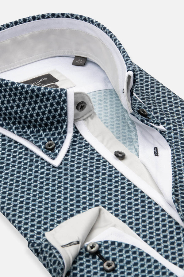 Camicia Uomo Iconic Twill Nero Bianco