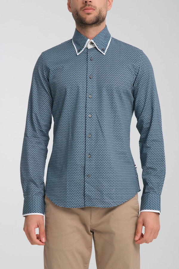 Camicia Uomo Iconic Twill Nero Bianco