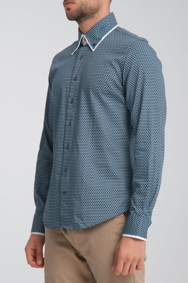 Camicia Uomo Iconic Twill Nero Bianco