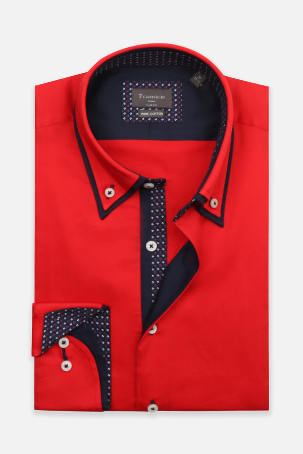 Marco Polo Iconic Satin Man Shirt Red
