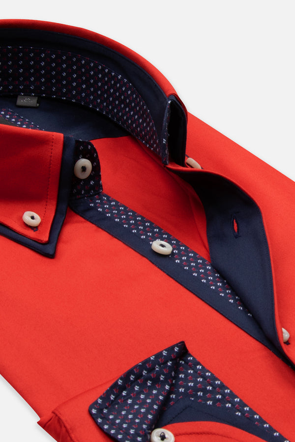 Marco Polo Iconic Satin Man Shirt Red