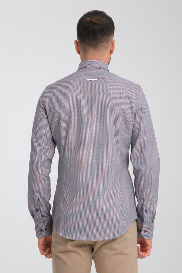 Sport Jaquard Man Shirt Blue Red