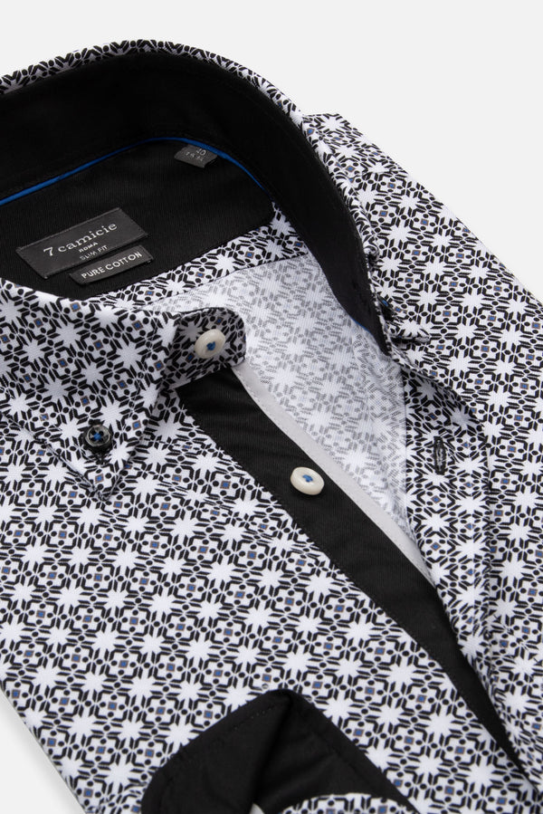 Chemise Homme Sport Oxford Blanc Noir