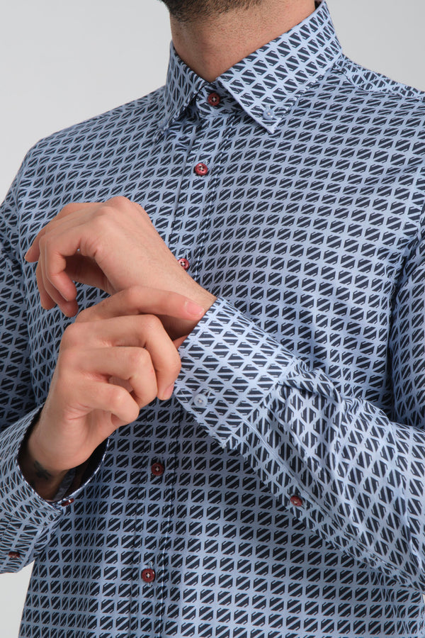 Sport Oxford Man Shirt Light Blue Blue