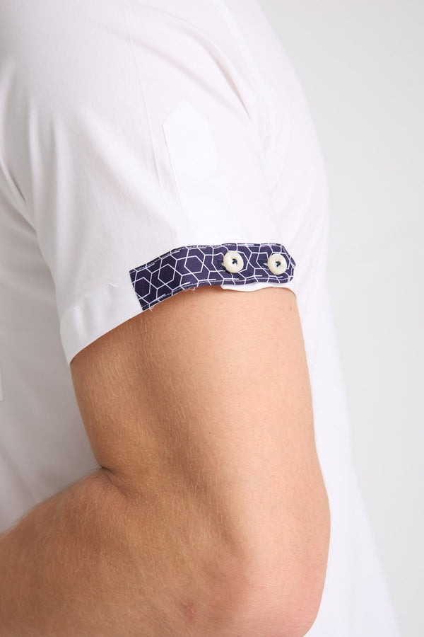 Iconic Poplin Stretch Man Shirt Short Sleeve White