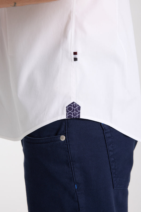 Iconic Poplin Stretch Man Shirt Short Sleeve White