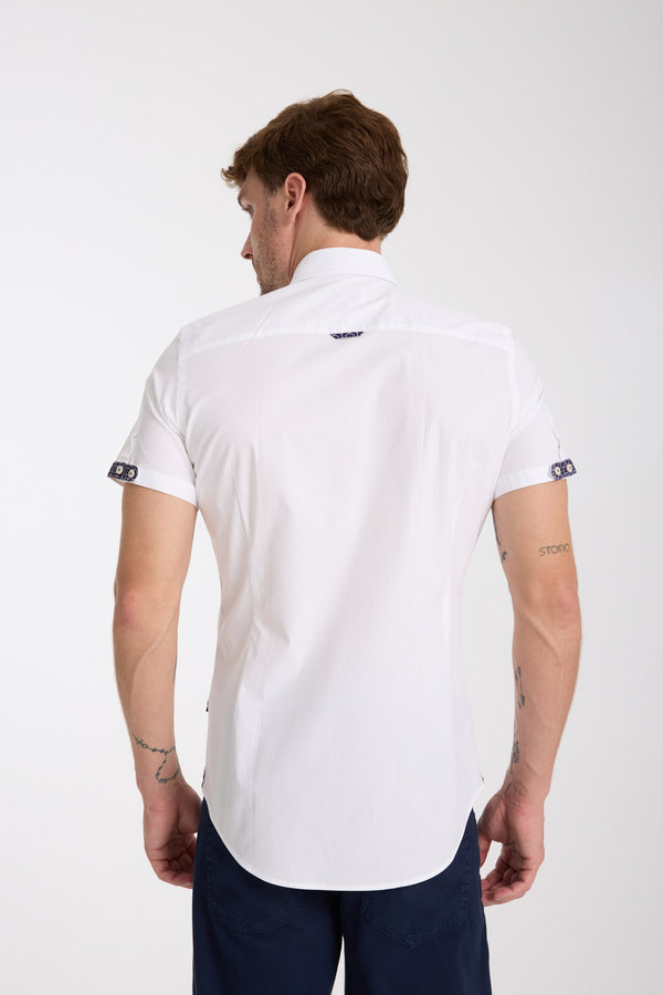 Iconic Poplin Stretch Man Shirt Short Sleeve White