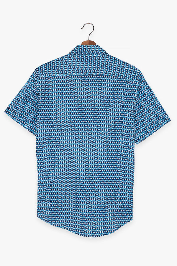 Camisa Hombre Manga corta Leonardo Sport Lino Azul Azul Claro