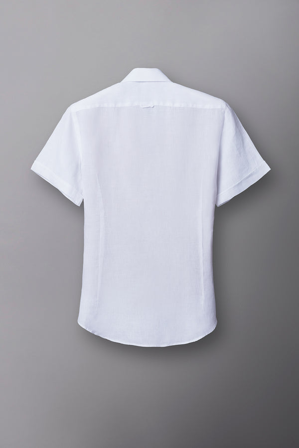 Leonardo Sport Linen Man Shirt Short Sleeve White