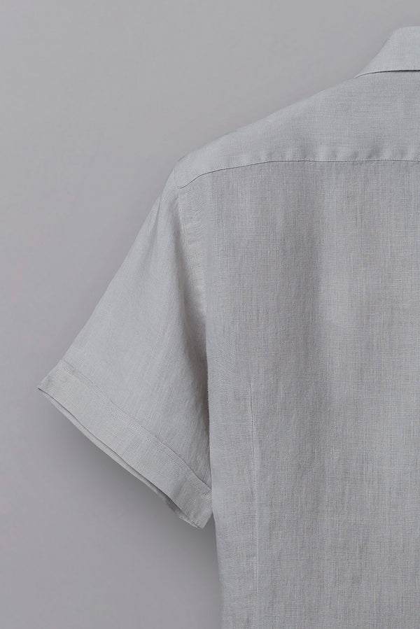 Leonardo Sport Linen Man Shirt Short Sleeve Grey