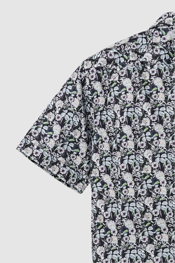 Camicia Uomo Manica Corta Leonardo Sport Popelin Nero Bianco