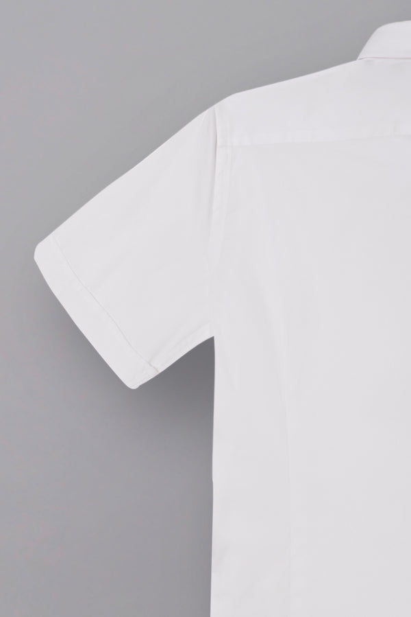 Leonardo Sport Poplin Stretch Man Shirt Short Sleeve White