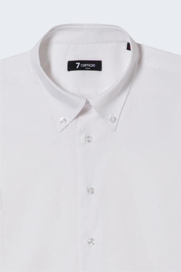 Chemise Homme Manche Courte Leonardo Sport Popelin Stretch Blanc