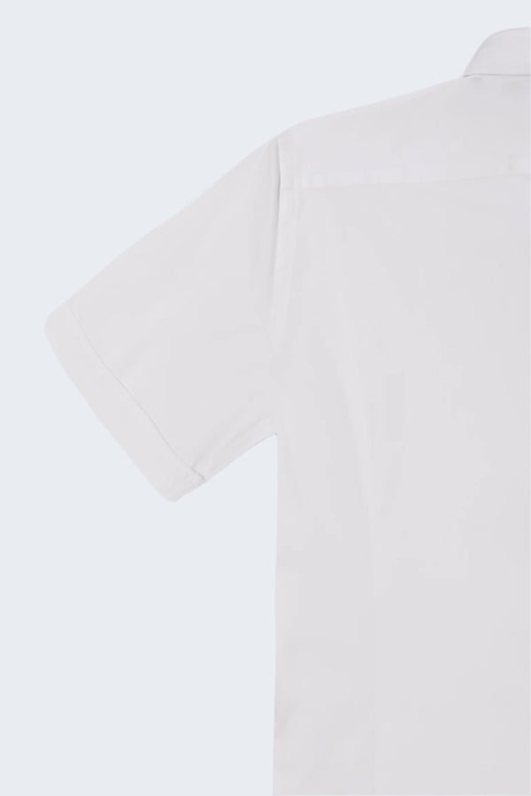 Chemise Homme Manche Courte Leonardo Sport Popelin Stretch Blanc