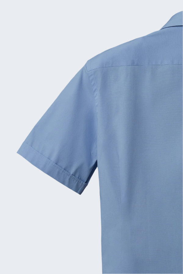 Chemise Homme Manche Courte Leonardo Sport Popelin Stretch Bleu clair