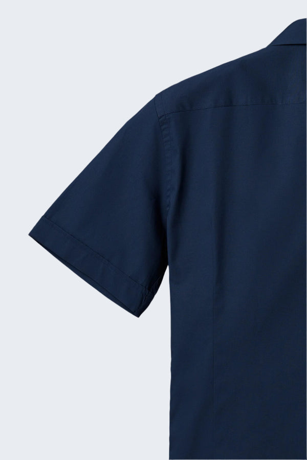 Chemise Homme Manche Courte Leonardo Sport Popelin Stretch Bleu
