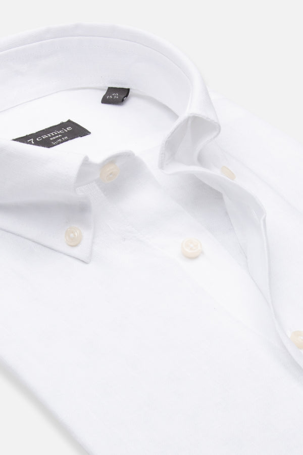 Chemise Homme Manche Courte Leonardo Sport Lin Blanc