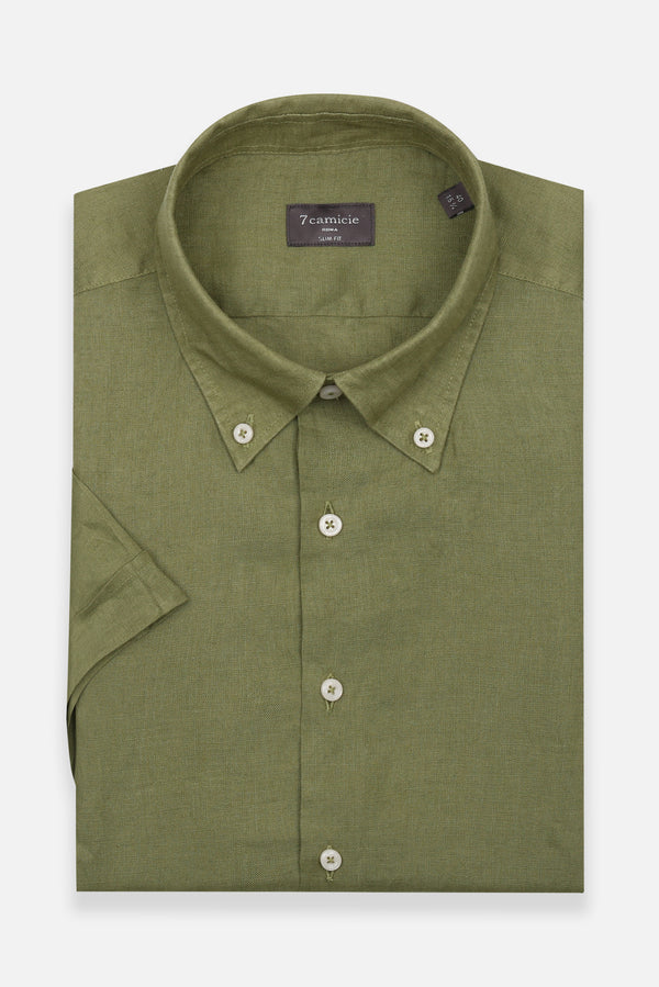 Camisa Hombre Manga corta Leonardo Sport Lino Verde