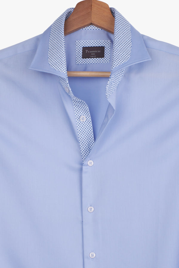 Francesco Iconic Herren Hemd Satin Hellblau
