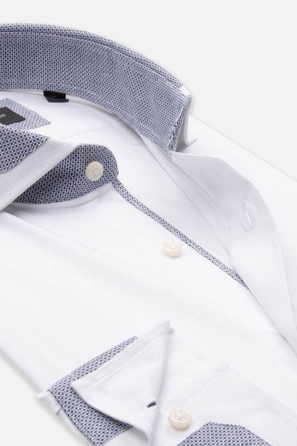 Francesco Iconic Poplin Stretch Man Shirt White