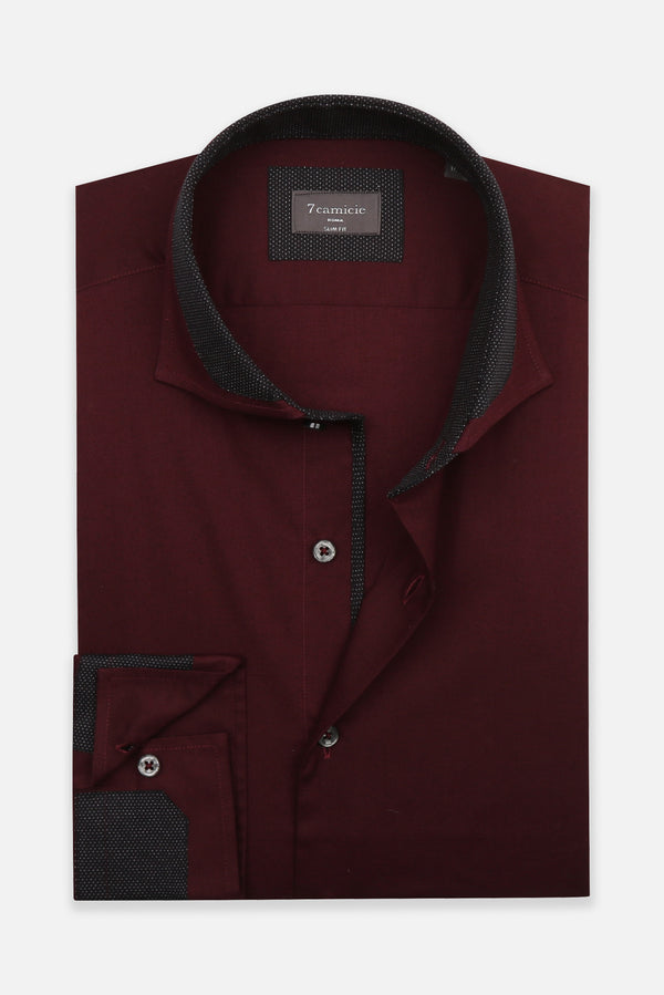 Francesco Iconic Poplin Stretch Man Shirt Red