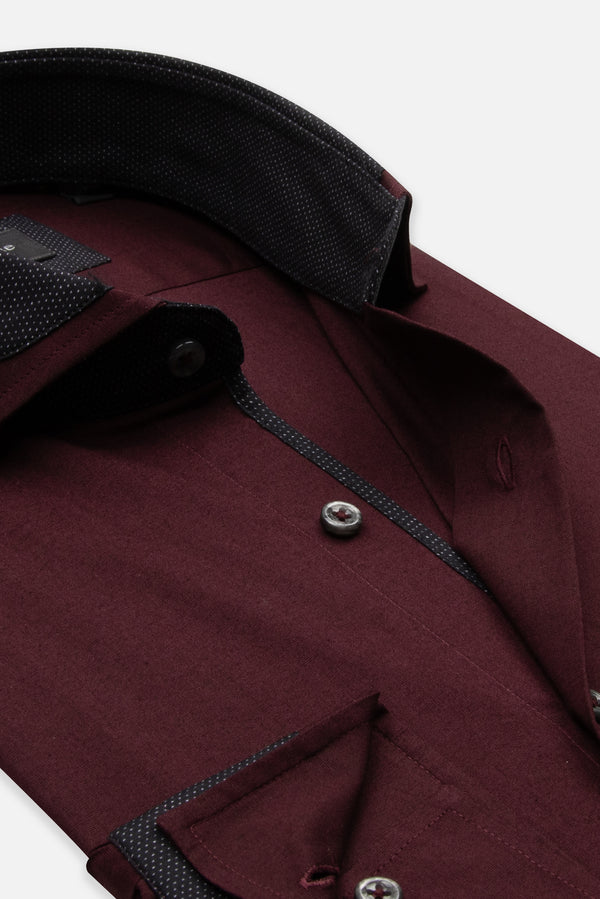 Francesco Iconic Poplin Stretch Man Shirt Red