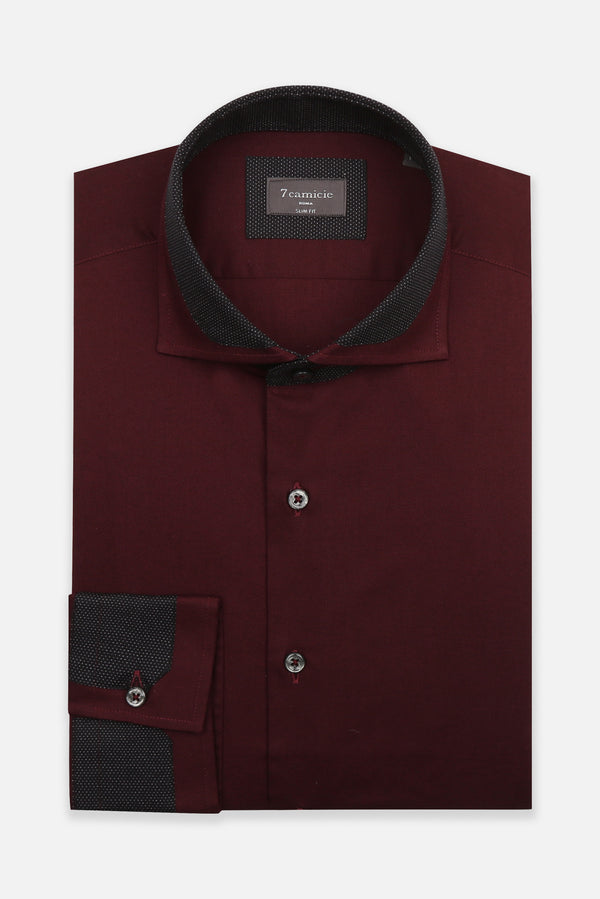 Francesco Iconic Poplin Stretch Man Shirt Red