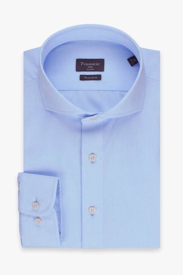 Firenze Essential Poplin Man Shirt Light Blue Non Iron