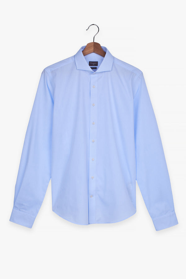 Camisa Hombre Firenze Popelin Azul Claro Sin plancha