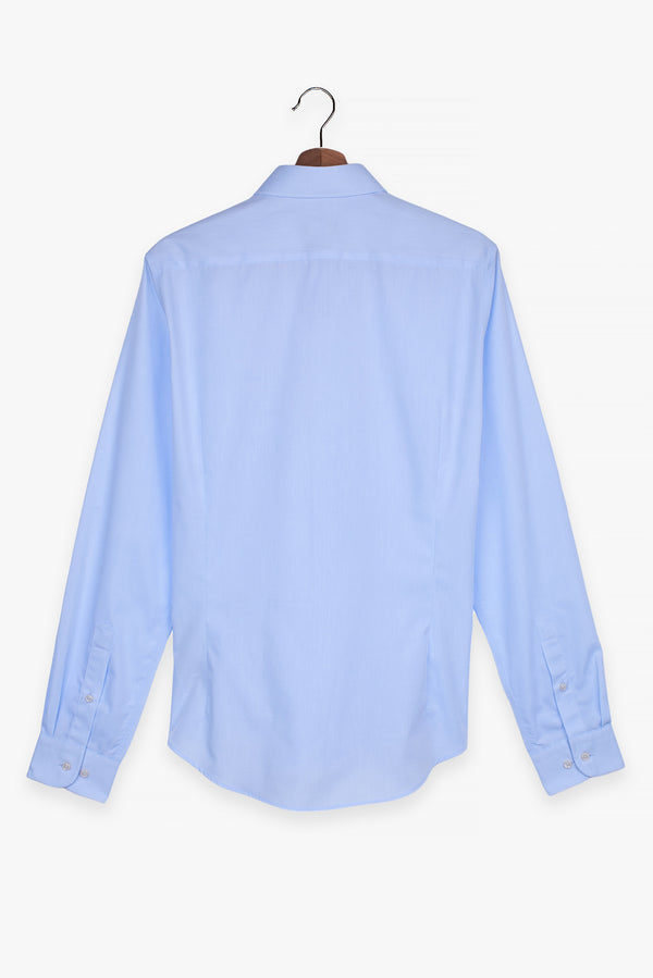 Camisa Hombre Firenze Essential Popelin Azul Claro Sin plancha