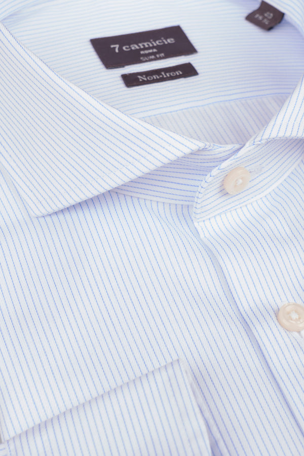 Camisa Hombre Firenze Essential Twill Blanco Negro Sin plancha