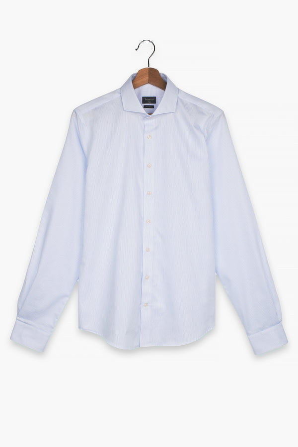 Camisa Hombre Firenze Essential Twill Blanco Negro Sin plancha