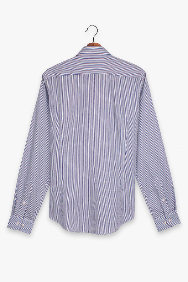 Camisa Hombre Firenze Essential Twill Azul Blanco Sin plancha
