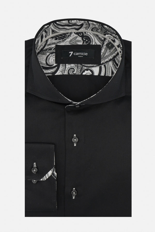 Camicia Uomo Vittorio Sport Satin Nero