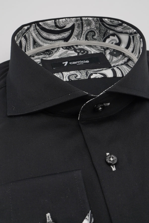 Camicia Uomo Vittorio Sport Satin Nero