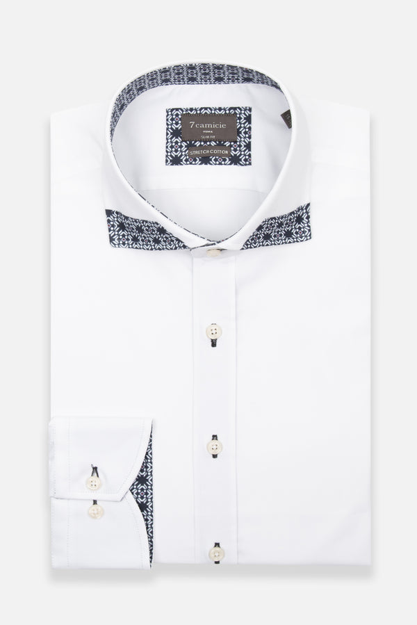 Herren Hemd Poplin Stretch Weiss