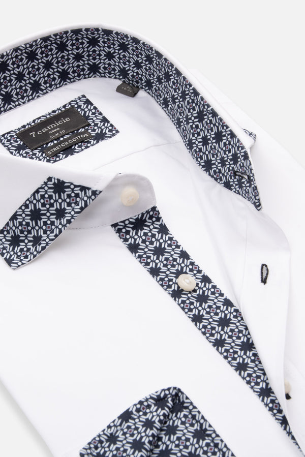 Herren Hemd Poplin Stretch Weiss