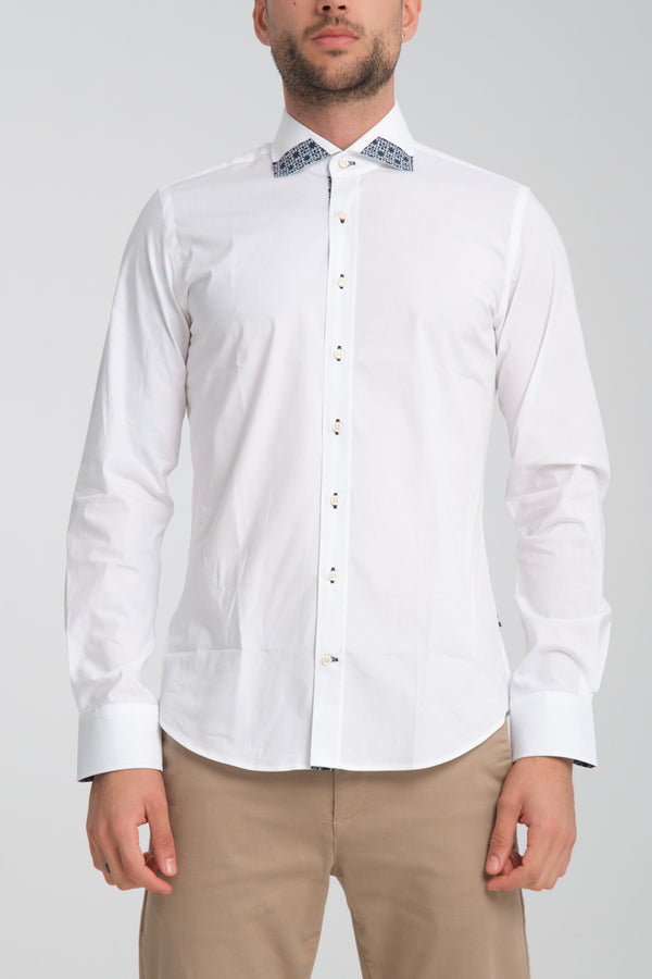 Herren Hemd Poplin Stretch Weiss