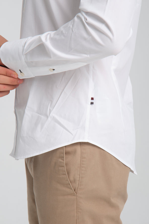 Herren Hemd Poplin Stretch Weiss