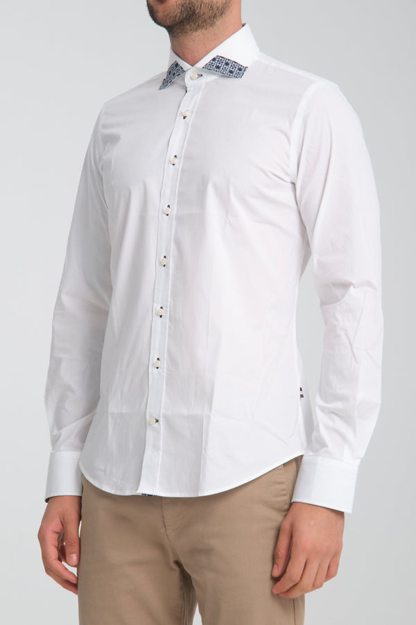 Herren Hemd Poplin Stretch Weiss
