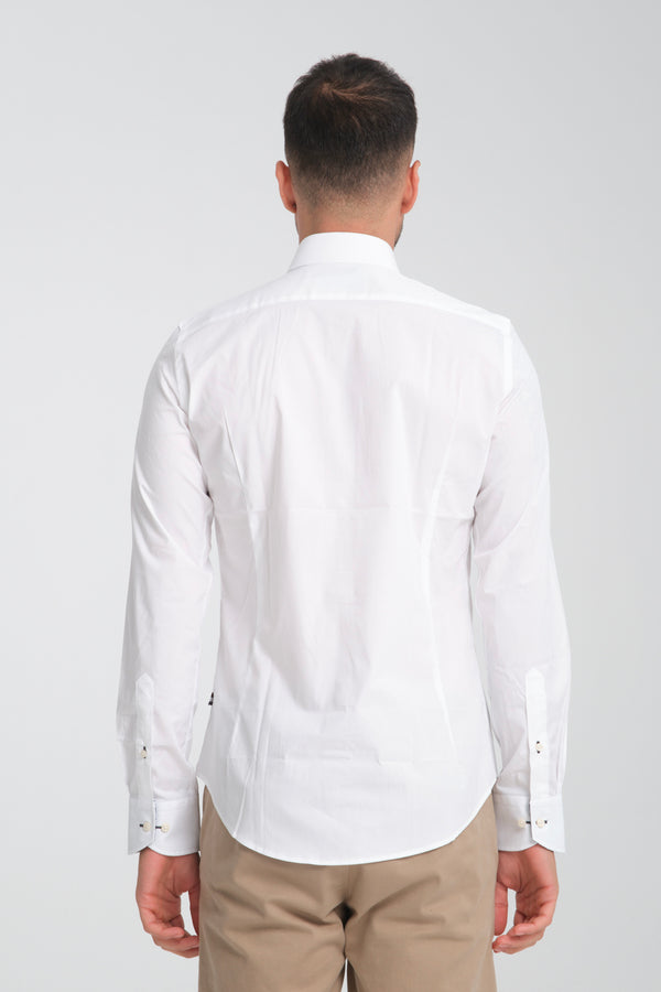 Herren Hemd Poplin Stretch Weiss