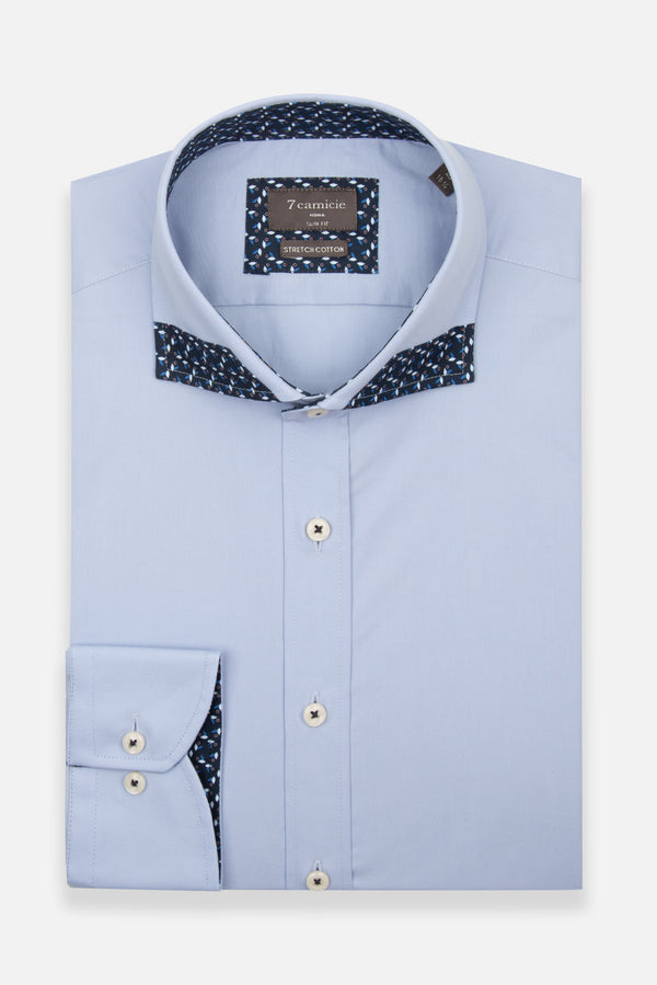 Chemise Homme Popelin Stretch Bleu clair